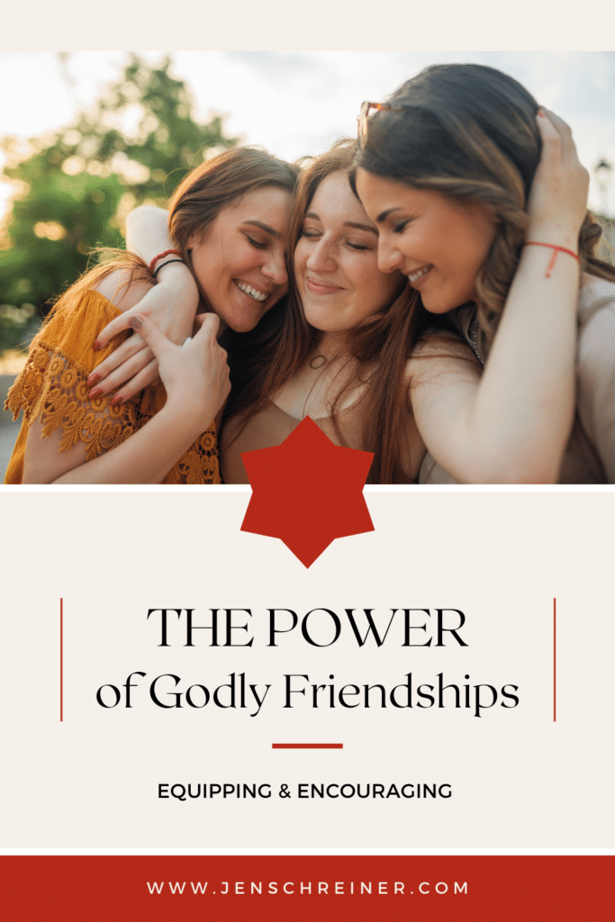 The power of Godly Friendships - three women hugs and laughing together