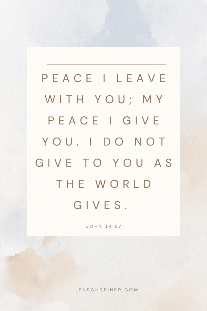 Peace I leave with you. John 1427